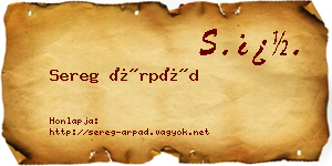 Sereg Árpád névjegykártya